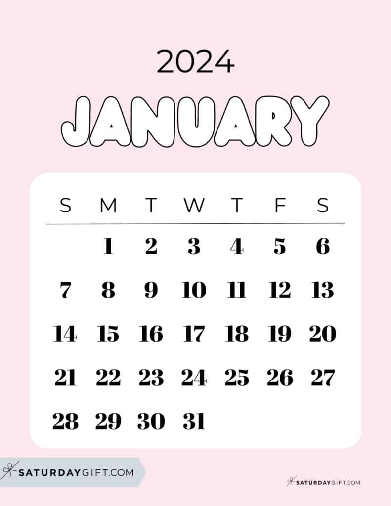 Cute Colorful Calendar Templates 2024 - Free Printables