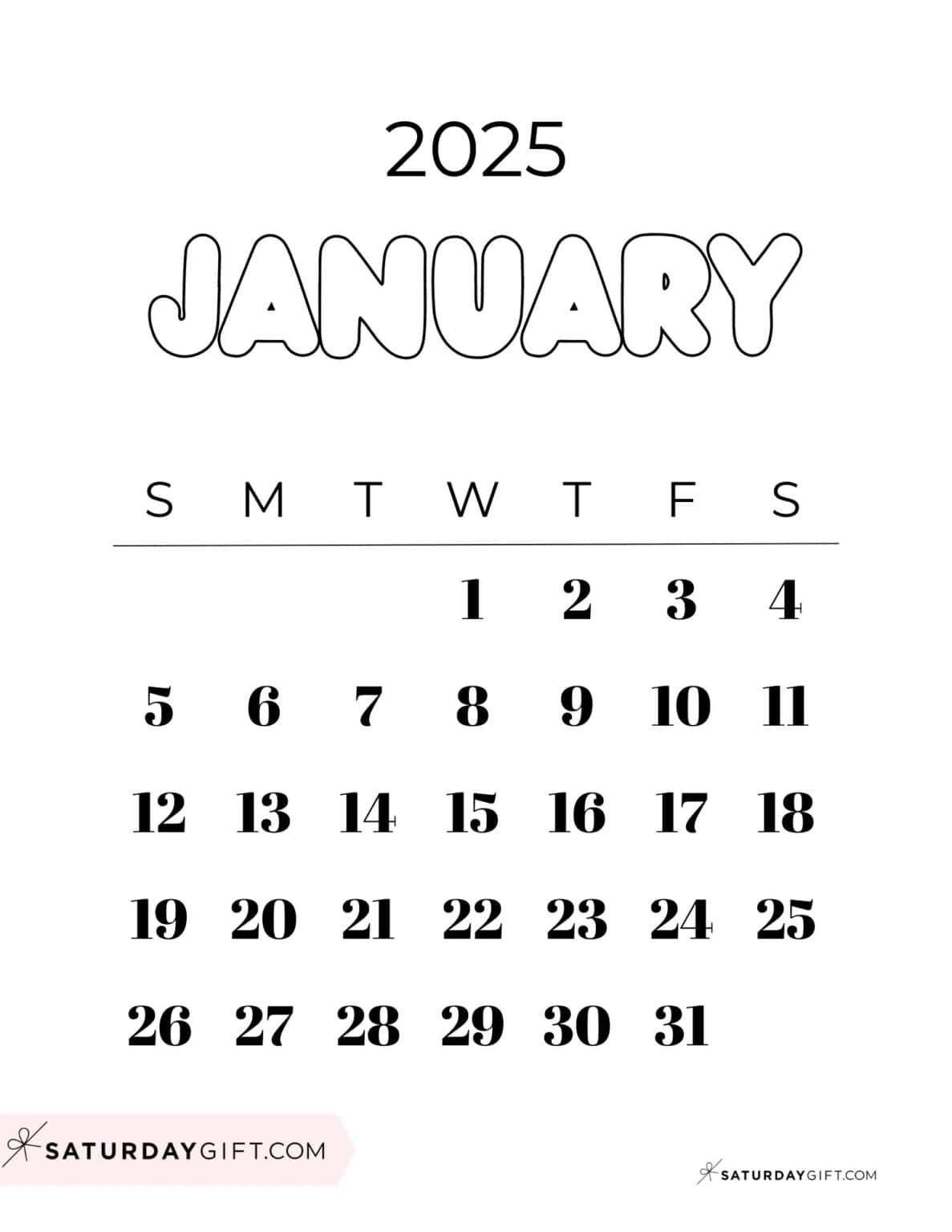 Cute Colorful Calendar Templates 2025 Free Printables