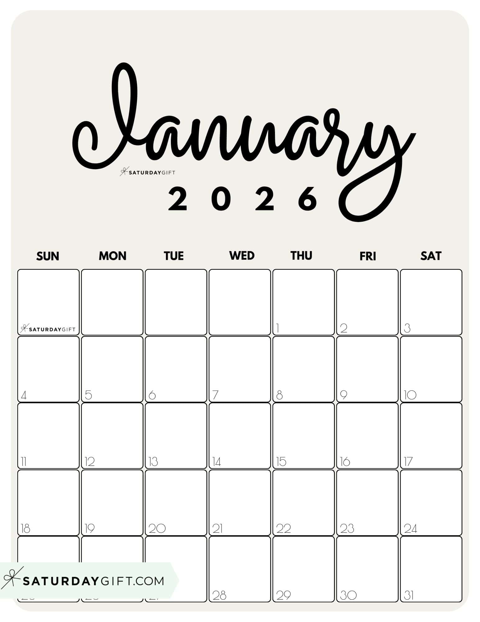 Pretty Pastel Calendars 2026 - Cute Free Printables