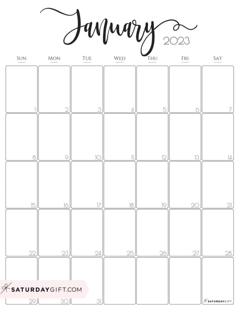 Aesthetic Printable Vertical Calendar 2023 by Saturday Gift Aesthetic Printable Vertical Calendar 2023 by Saturday Gift