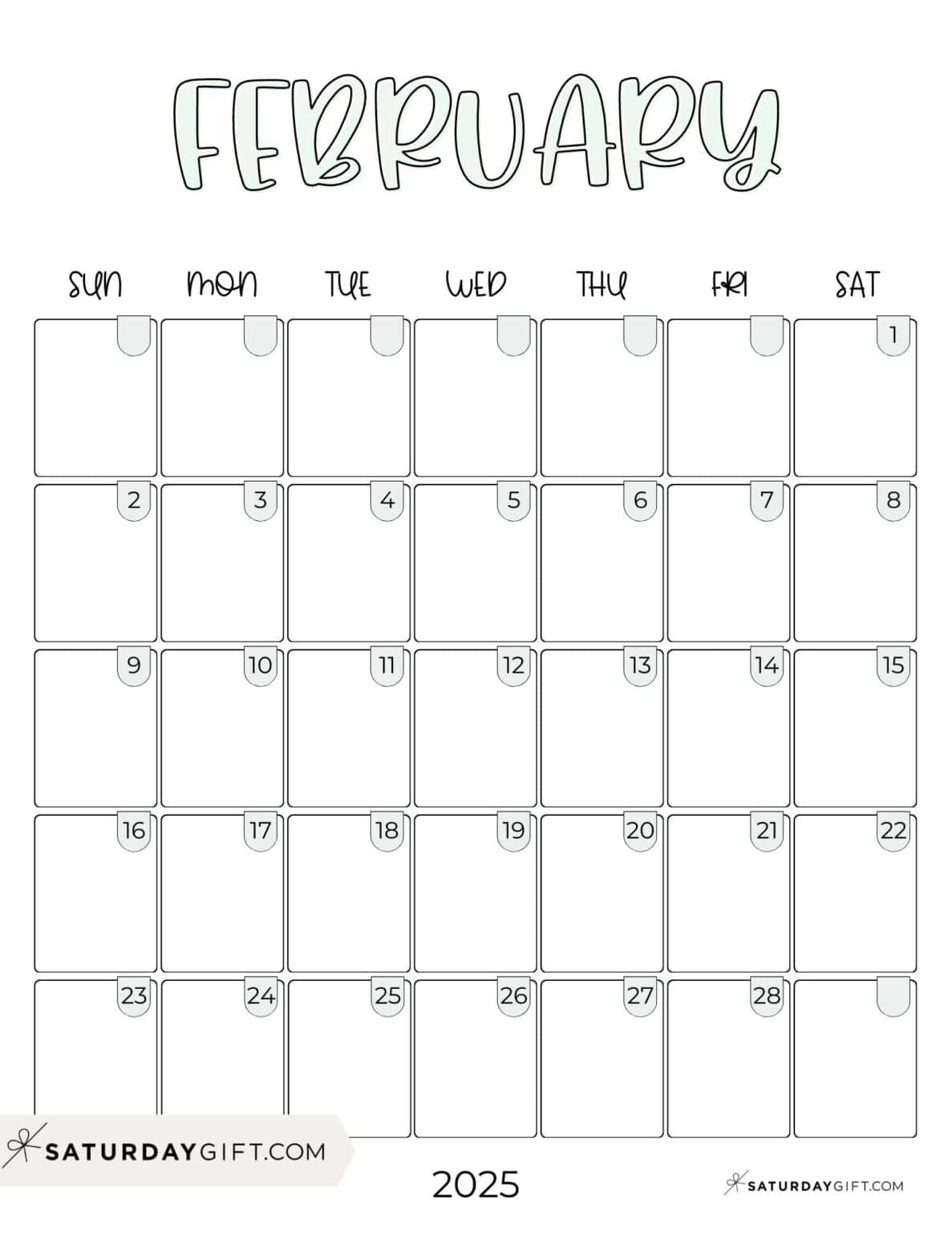 Cute calendar template 2025 free aesthetic printables