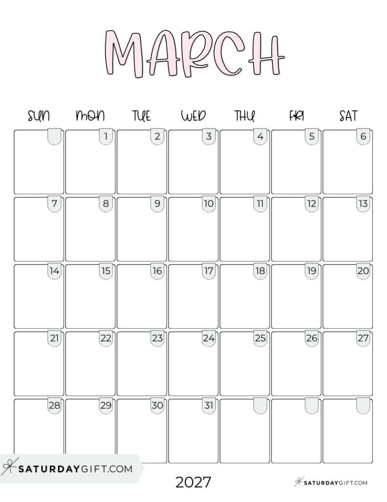 Cute 2027 Calendar Templates - Minimal Yet Adorable Printables