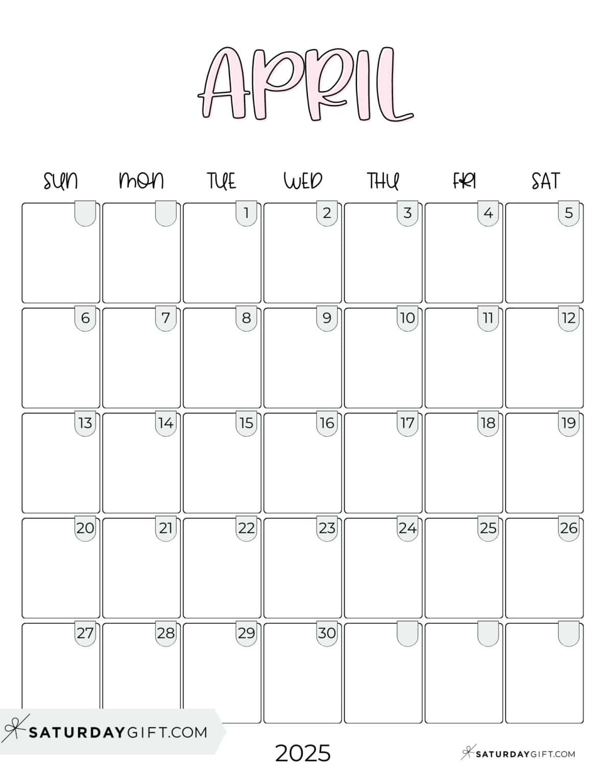Cute Calendar Template 2025 Free Aesthetic Printables