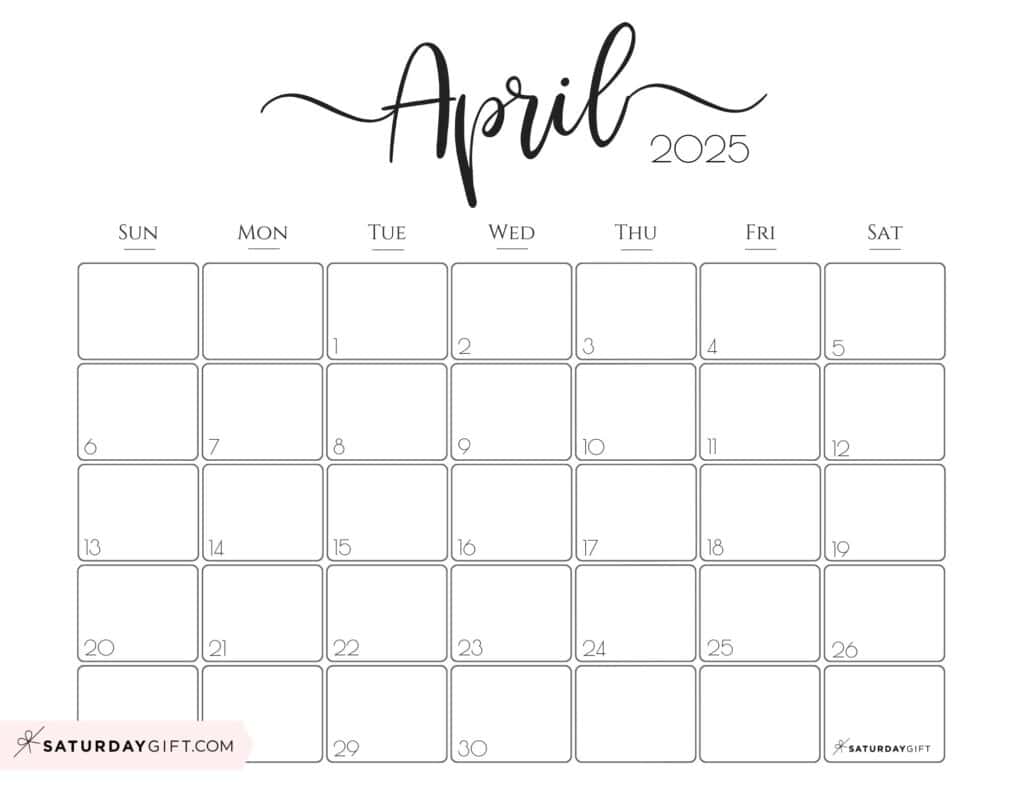 2025 Saturday Calendar Hana Quinn