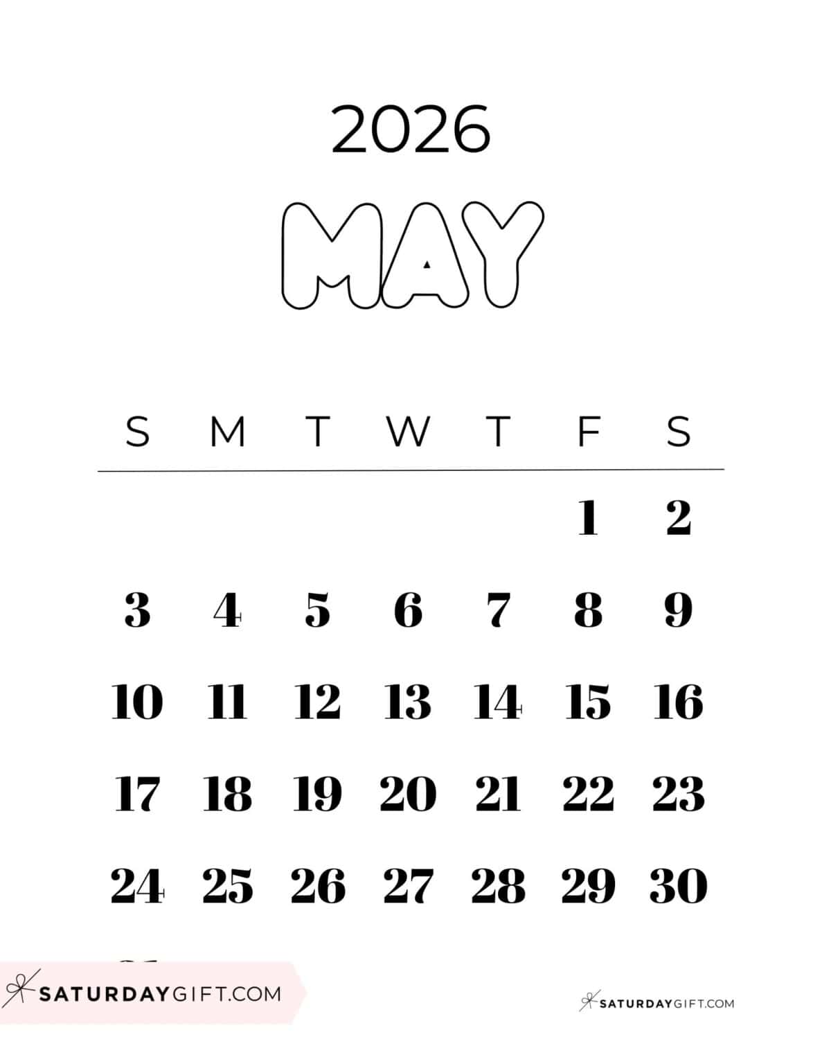 May 2026 Calendar 21 Cute & Free Printables