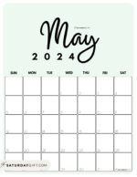 May 2024 Calendar - 20 Cute & FREE Printables | SaturdayGift