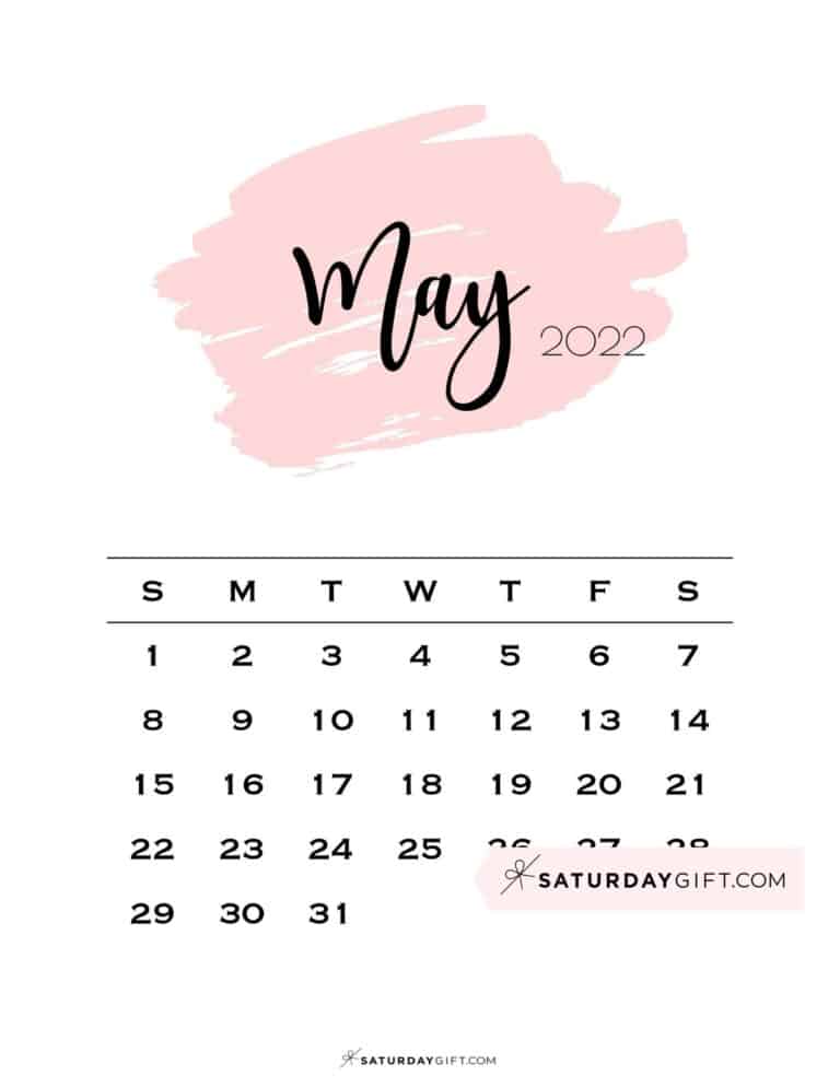 cute free printable may 2022 calendar saturdaygift