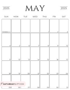 May 2025 Calendar - 23 Cute & FREE Printables