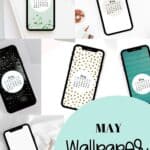 SaturdayGift May Calendar Wallpaper for iPhone - Cute & Aesthetic Free Backgrounds Pinterest Image