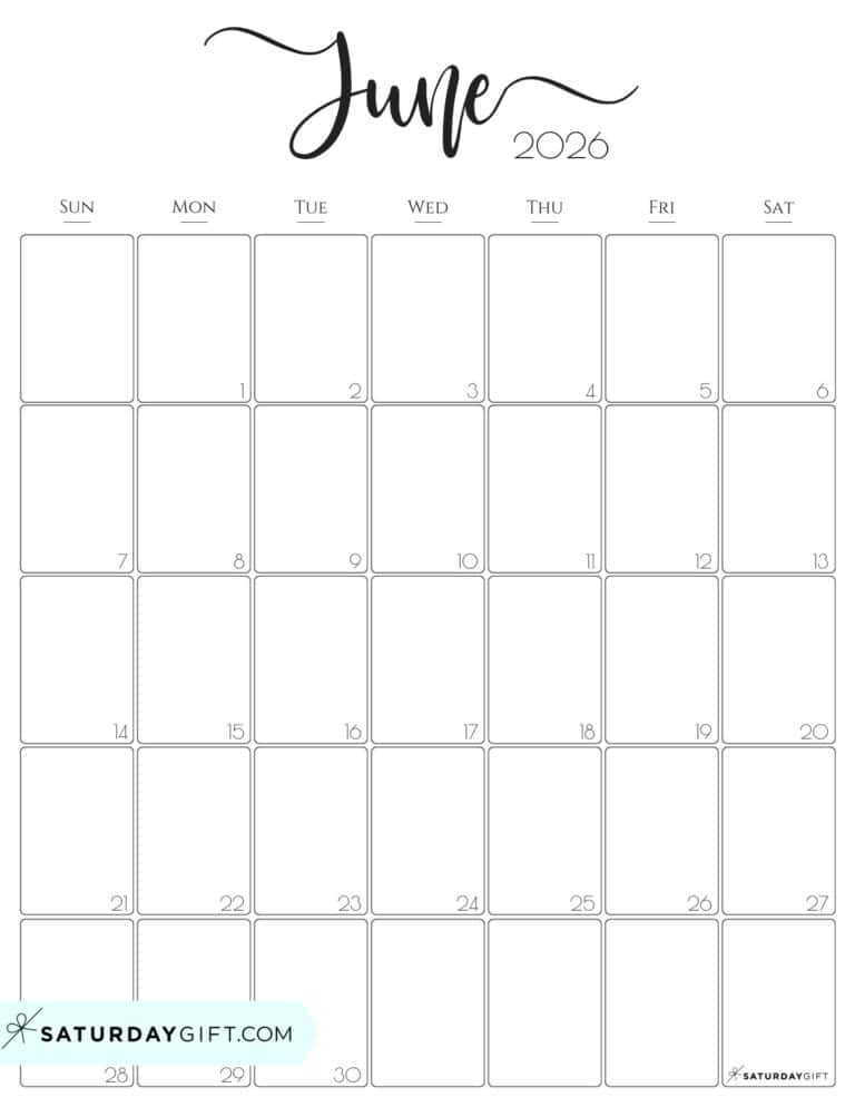 June 2026 Calendars 21 Cute & FREE Printables
