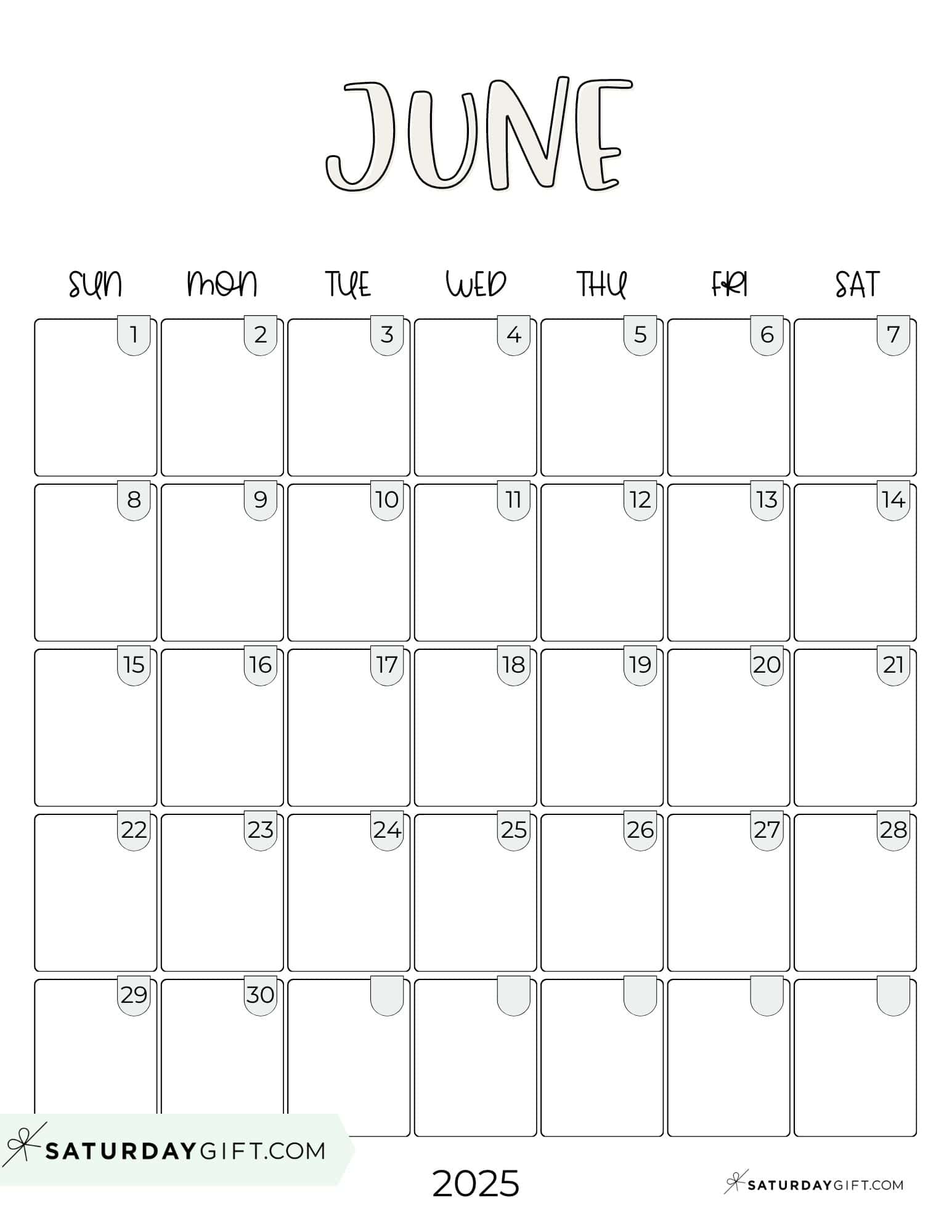 Cute Calendar Template 2025 - Free Aesthetic Printables
