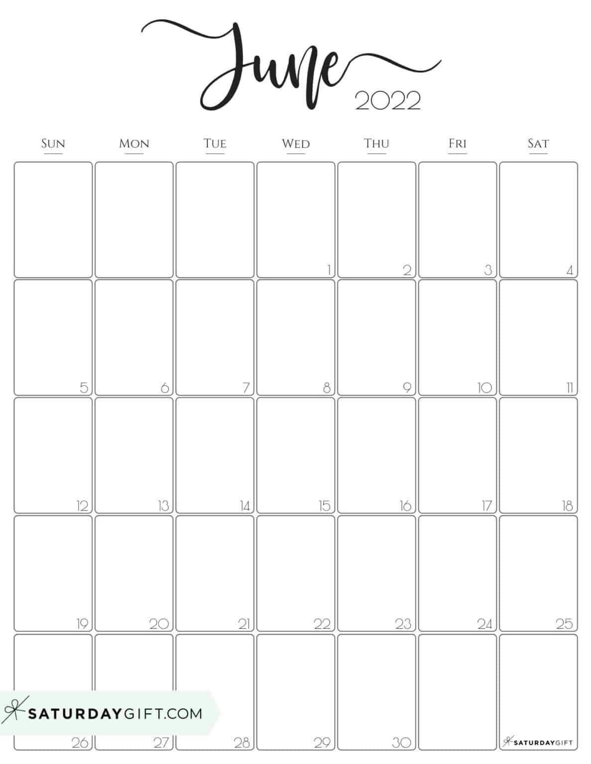 June Calendar Cute Free Printable June 2022 Calendar Designs