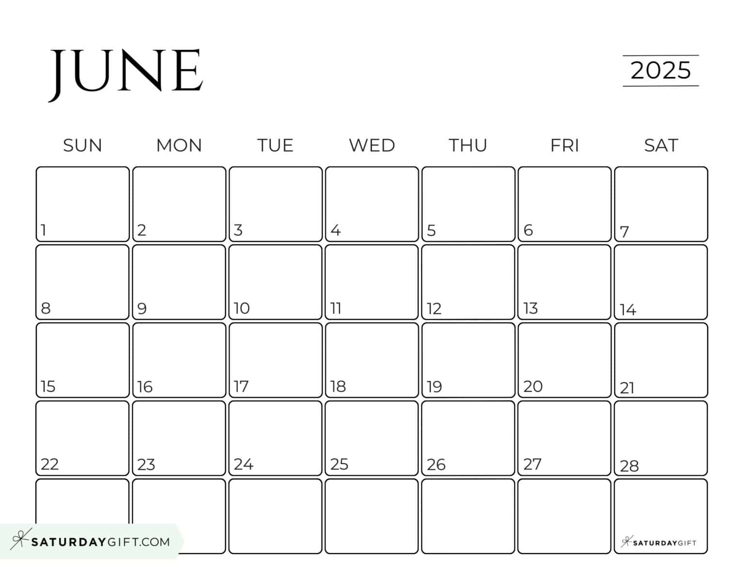 June 2025 Calendar - 23 Cute & FREE Printables