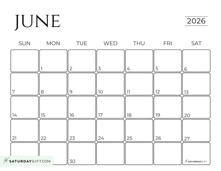 June 2026 Calendars 21 Cute & FREE Printables