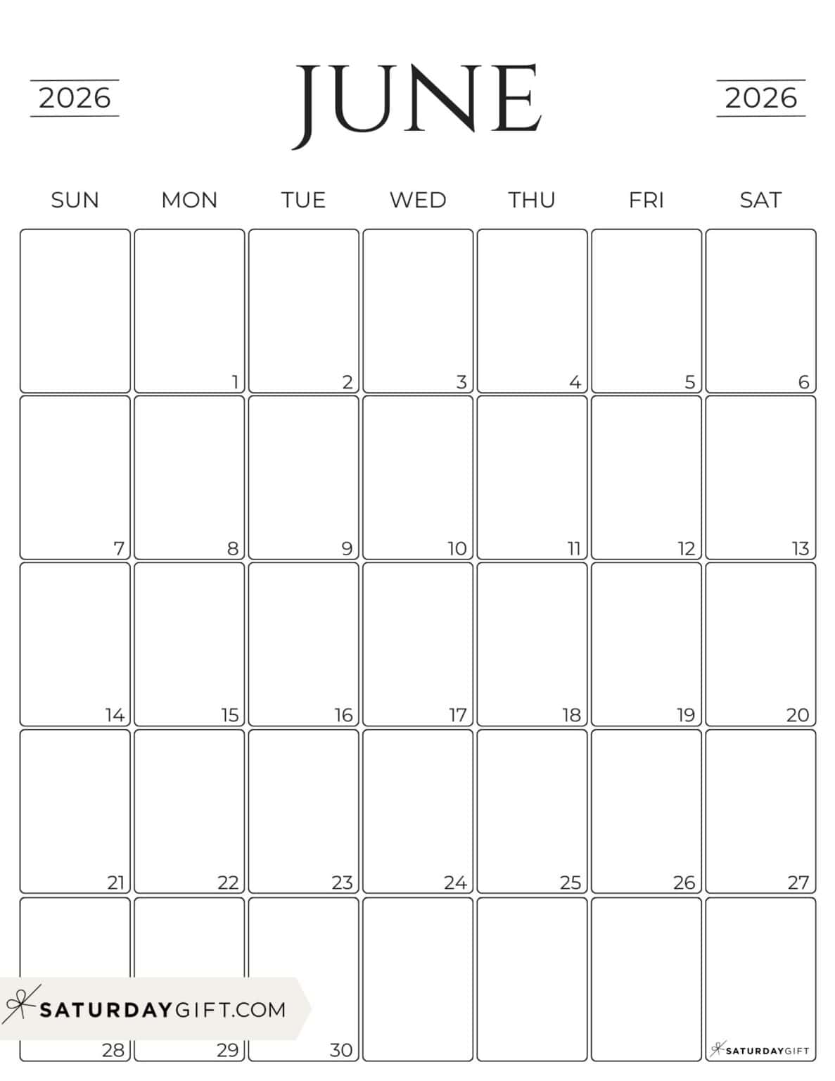 June 2026 Calendars 21 Cute & FREE Printables