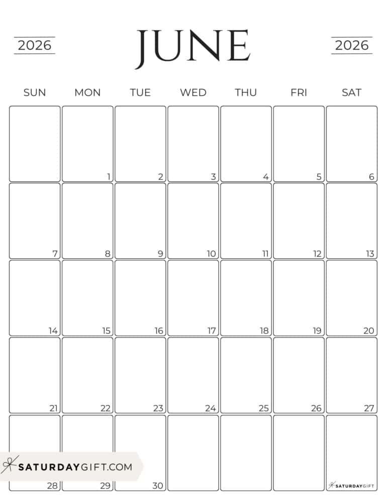 June 2026 Calendars 21 Cute & FREE Printables