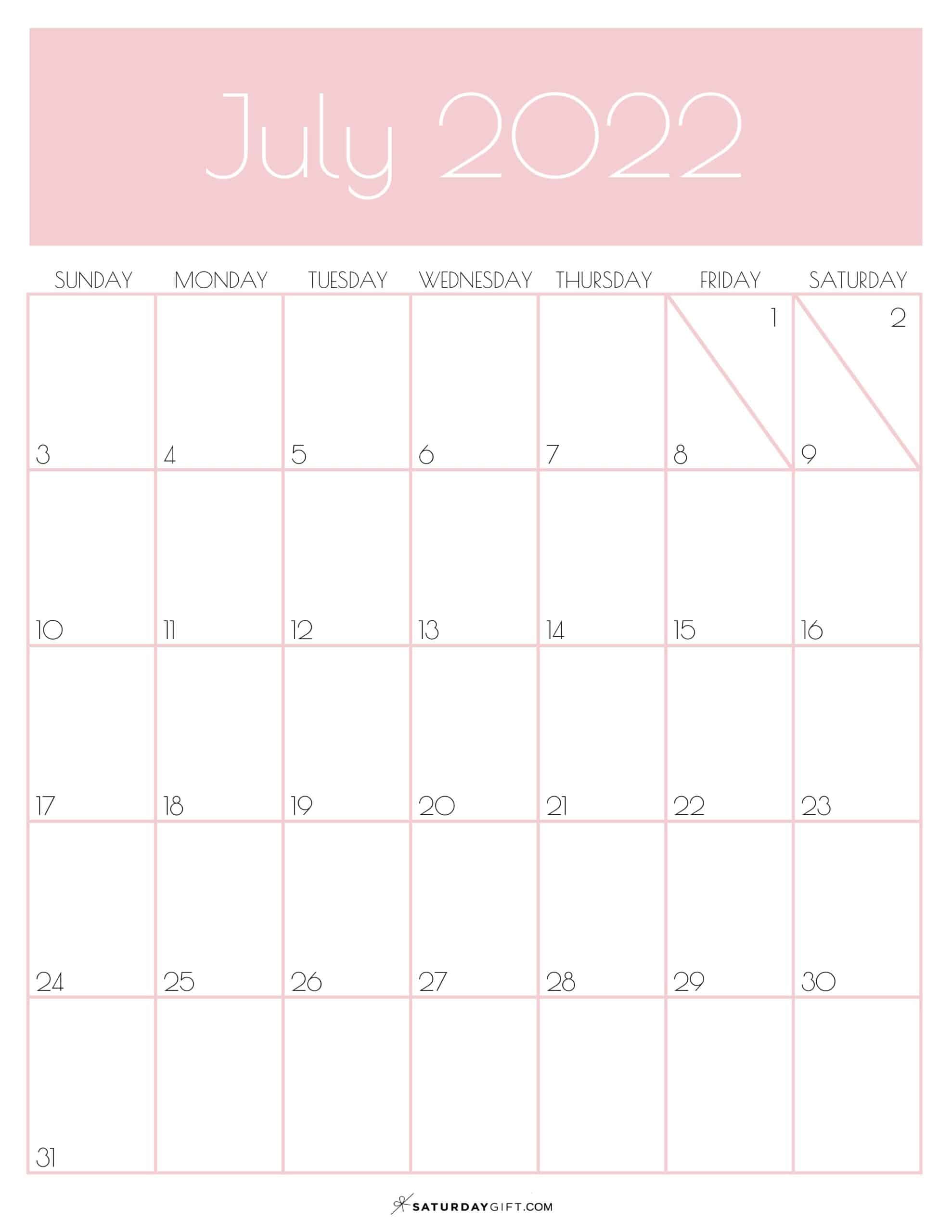 July 2022 Calendar Aesthetic Customize and Print