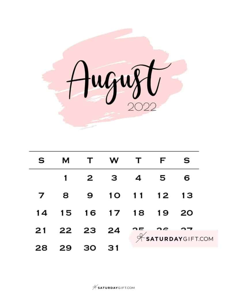 Printable Calendar August 2022