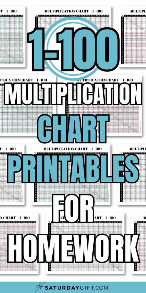 1-100 Multiplication Chart Printables for Homework | SaturdayGift