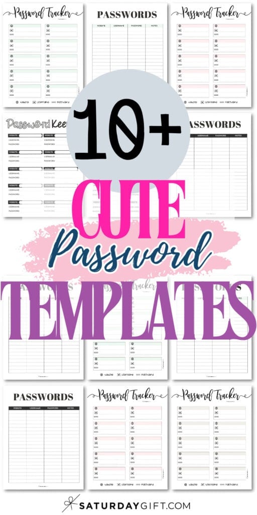10+ Cute Password Templates | SaturdayGift