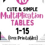 10 Cute & Simple Multiplication Tables 1 to 15 - Free Printables | SaturdayGift