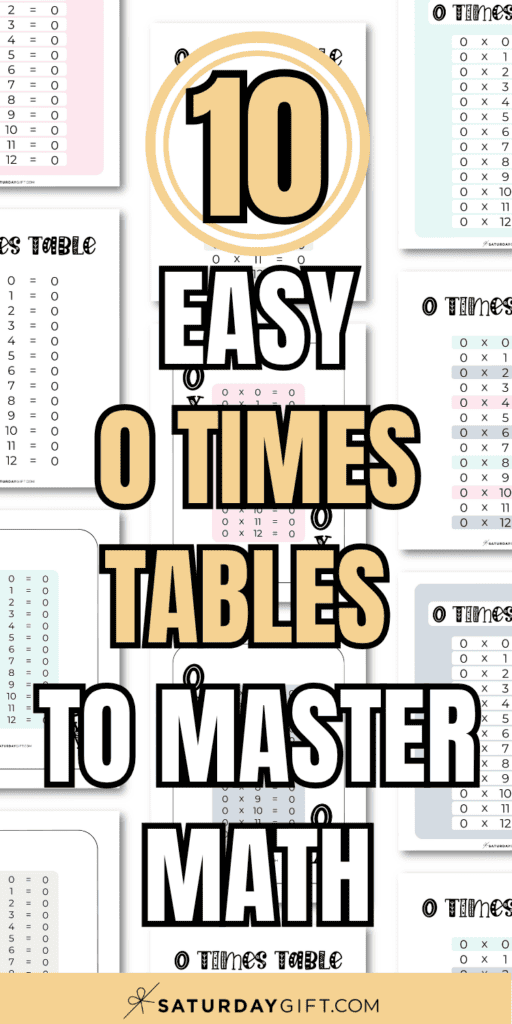 10 Easy 0 Times Tables to Master Math | SaturdayGift