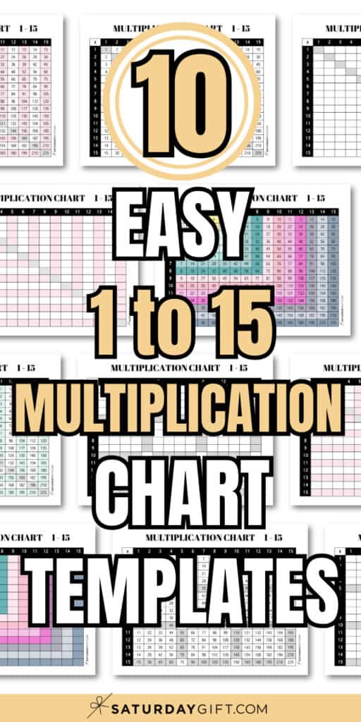 10 Easy 1 to 15 Multiplication Chart Templates | SaturdayGift