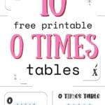 10 Free Printable 0 Times Tables - Practice and Learn | SaturdayGift