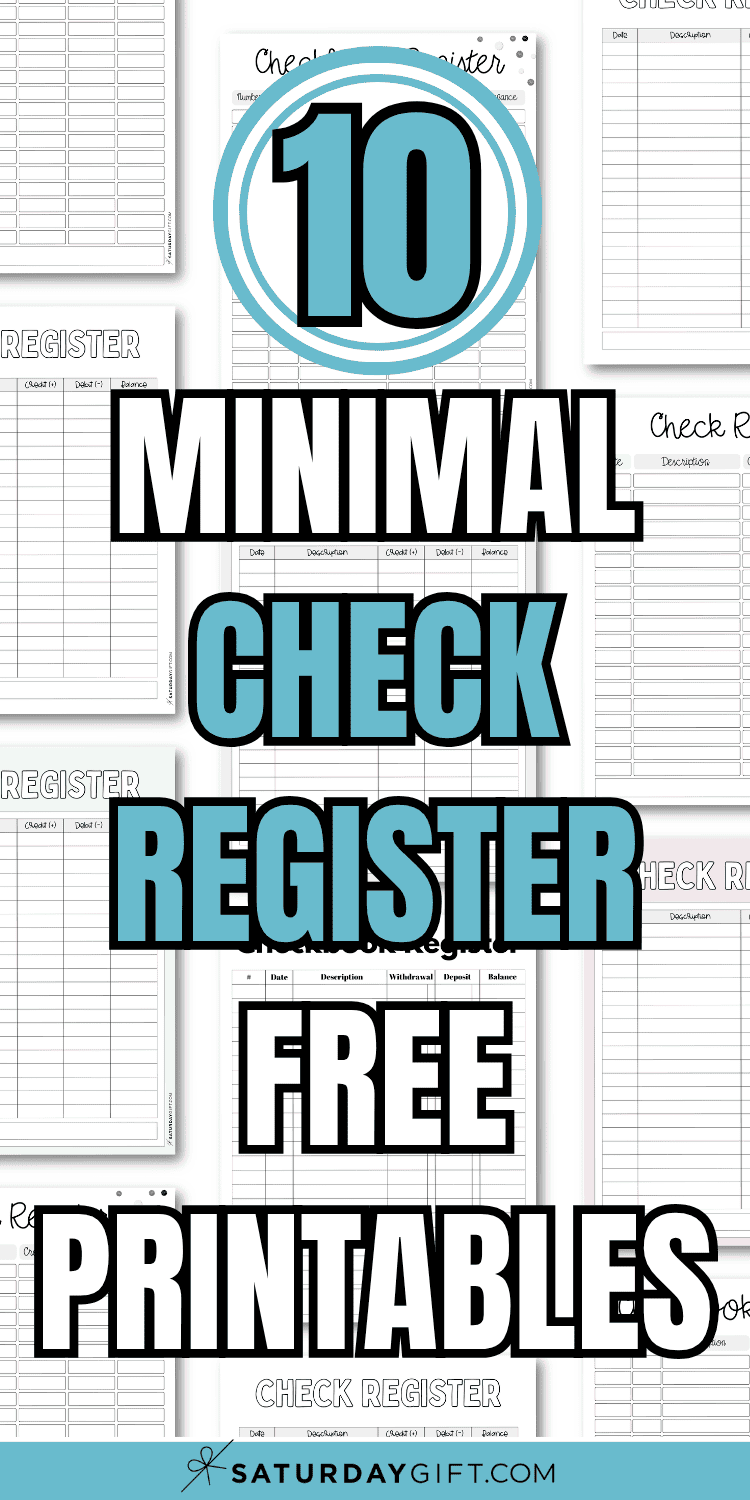 10 Minimal Check Register Free Printables | SaturdayGift
