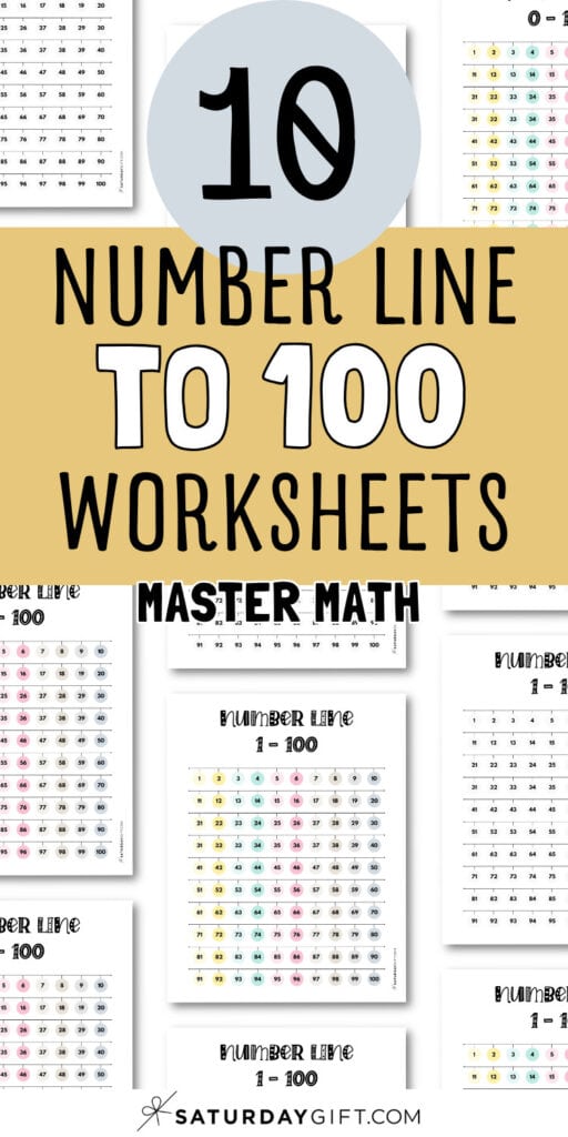 10 Number Line to 100 Worksheets - Master Math