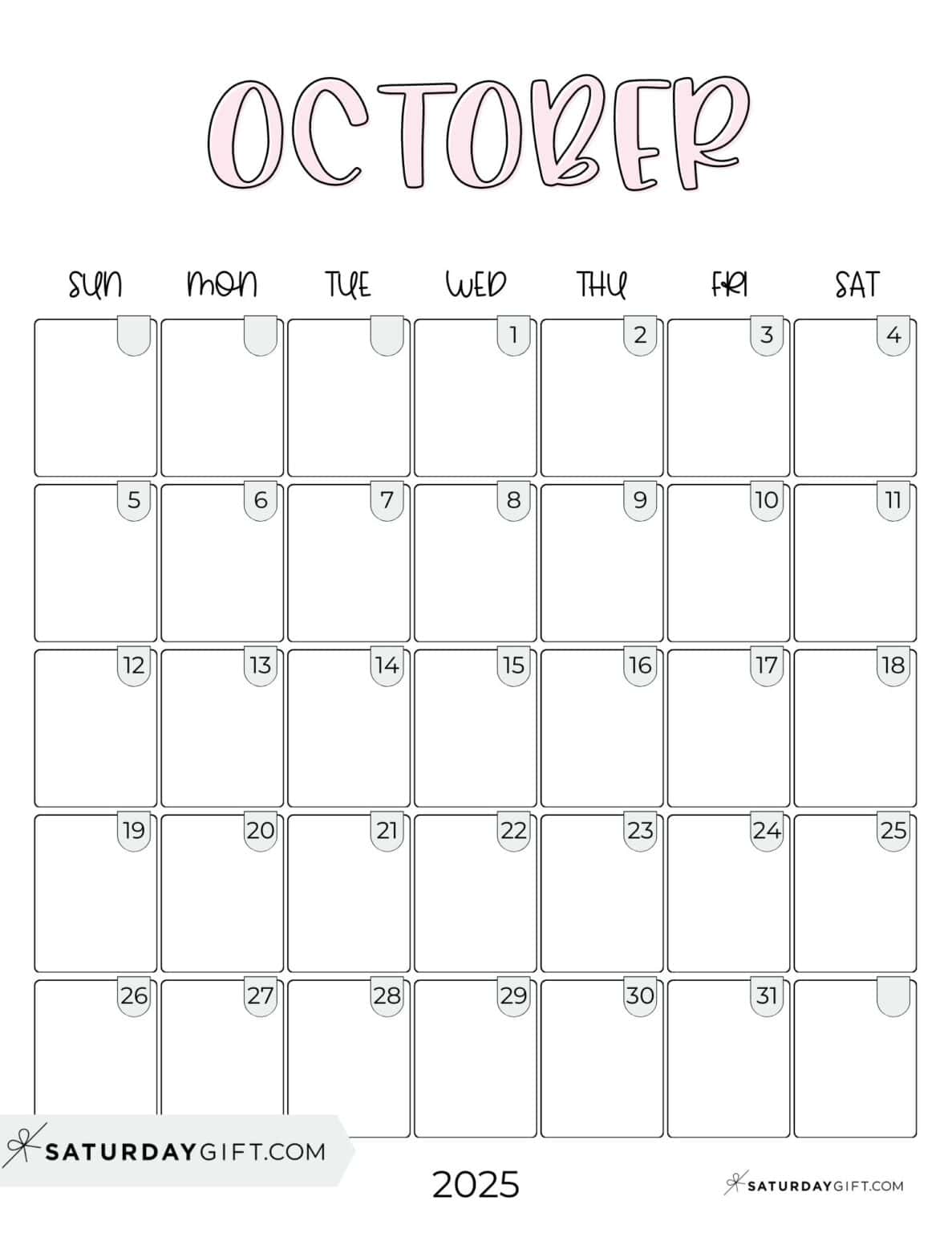 Cute Calendar Template 2025 - Free Aesthetic Printables