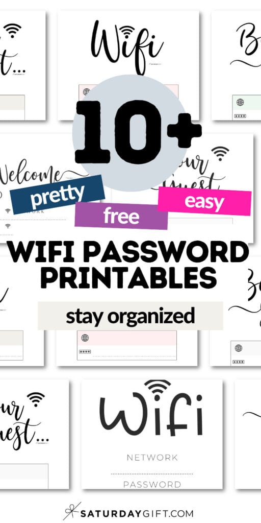 10+ Pretty and Free Wifi Password Printables | SaturdayGift
