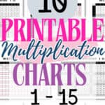 10 Printable Multiplication Charts 1-15 | SaturdayGift