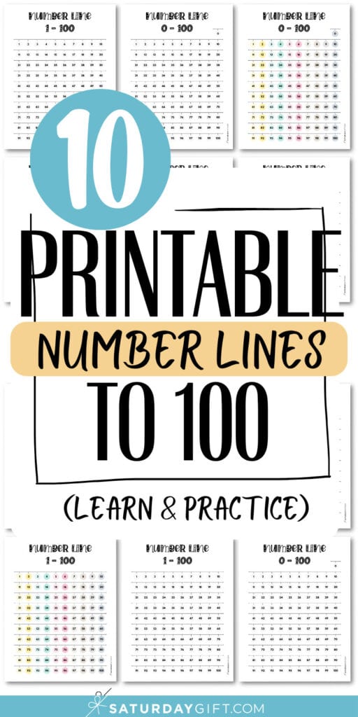 10 Printable Number Lines to 100 - Learn & Practice | SaturdayGift