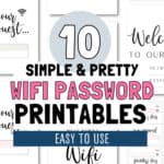 10 Simple & Pretty Wifi Pssword Printables | SaturdayGift