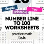 10 Simple Printable & Free Number Line to 100 Worksheets - Practice Math Facts | SaturdayGift