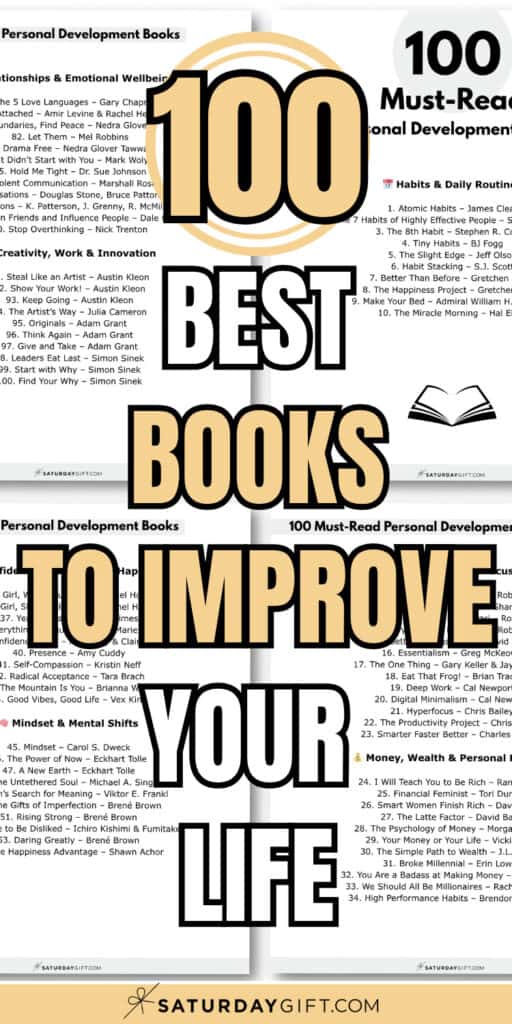 100 Best Books to Improve Your Life | SaturdayGift