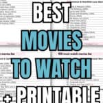 100 Best Movies to Watch + Printable Ideas List | SaturdayGift