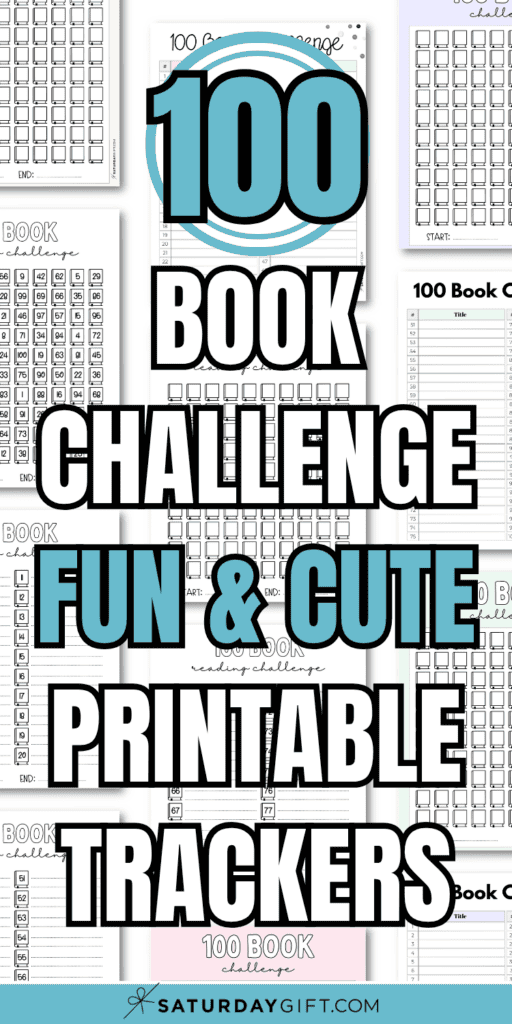100 Book Challenge Fun & Cute Printable Trackers | SaturdayGift