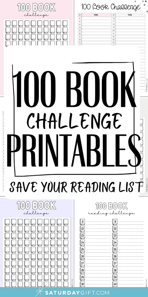 100 Book Challenge Printables | SaturdayGift