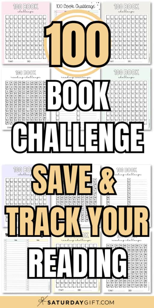 100 Book Challenge Save & Track Your Reading | SaturdayGift