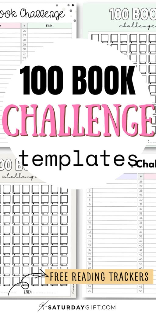 100 Book Challenge Templates - Free Reading Trackers | SaturdayGift
