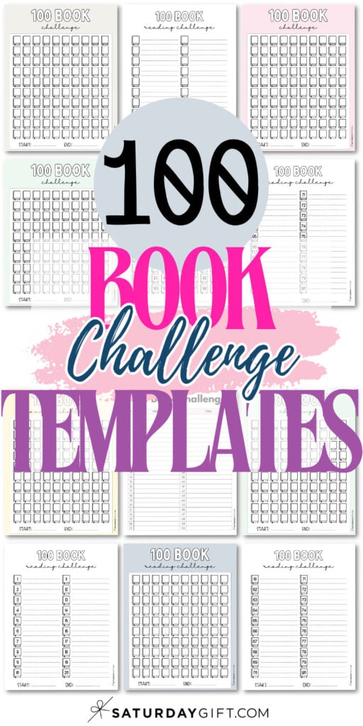 100 Book Challenge Templates | SaturdayGift