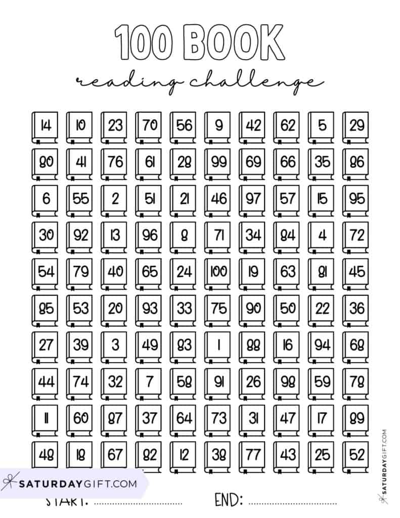 100 Book Reading Tracker Challenge