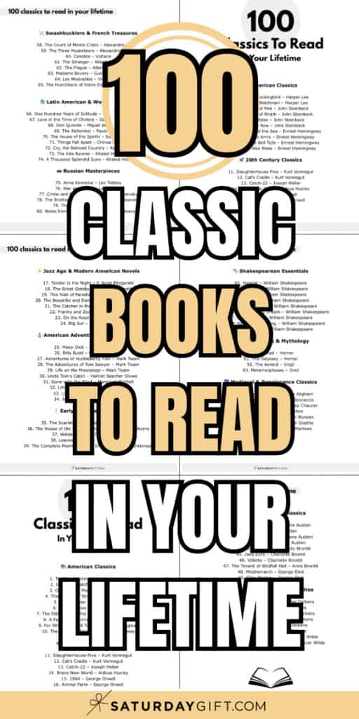 100 Classic Books to Read in Your Lifetime | SaturdayGift