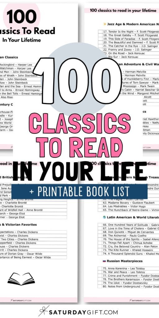 100 Classics to Read in Your Life | SaturdayGift