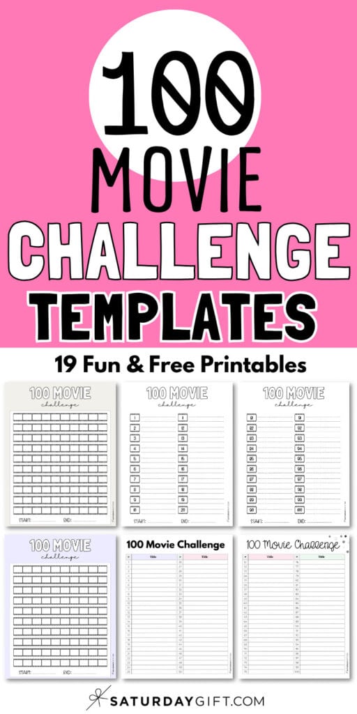 100 Movie Challange Templates | SaturdayGift