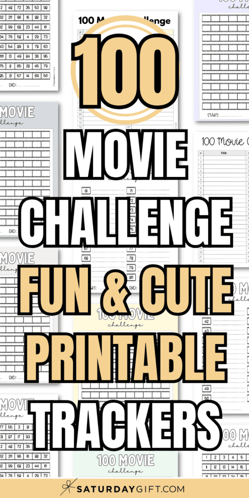 100 Movie Challenge Fun & Cute Printable Trackers | SaturdayGift