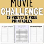 100 Movie Challenge Pretty & Free Printables | SaturdayGift