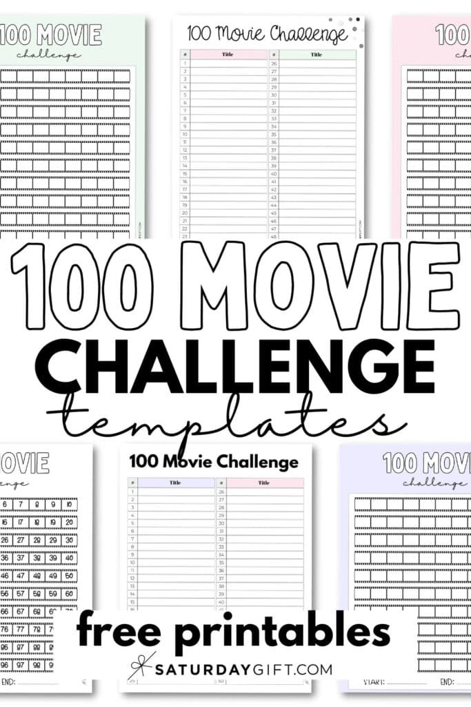 100 Movie Challenge Template Aesthetic Free Printable PDFs | SaturdayGift